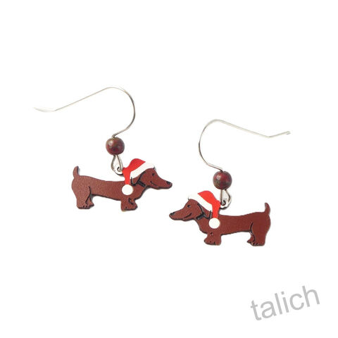 Sienna,Sky,Earrings,-,Christmas,Dachshund,with,Santa,Hat,Sienna Sky Earrings, Adajio earrings Sienna Sky, Sienna Sky Colorado