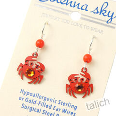Sienna sky Earrings - Red Crabs - product images 3 of 4