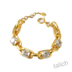 Catherine Popesco Chunky Chain Bracelet with Crystal Stations - product images 1 of 6