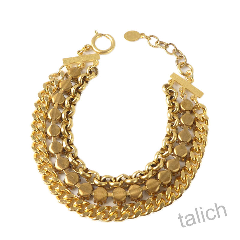 Catherine Popesco Multi Chain Bracelet with Crystals - product image 