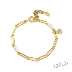 Catherine Popesco 14K Gold Plated Paperclip Bracelet with Crystal - product images 1 of 5