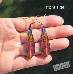 DC Designs - Canyon Rust Abstract Art Long Teardrop Earrings - product images 3 of 4