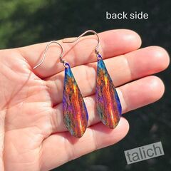 DC Designs - Canyon Rust Abstract Art Long Teardrop Earrings - product images 4 of 4