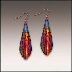 DC Designs - Canyon Rust Abstract Art Long Teardrop Earrings - product images 1 of 4