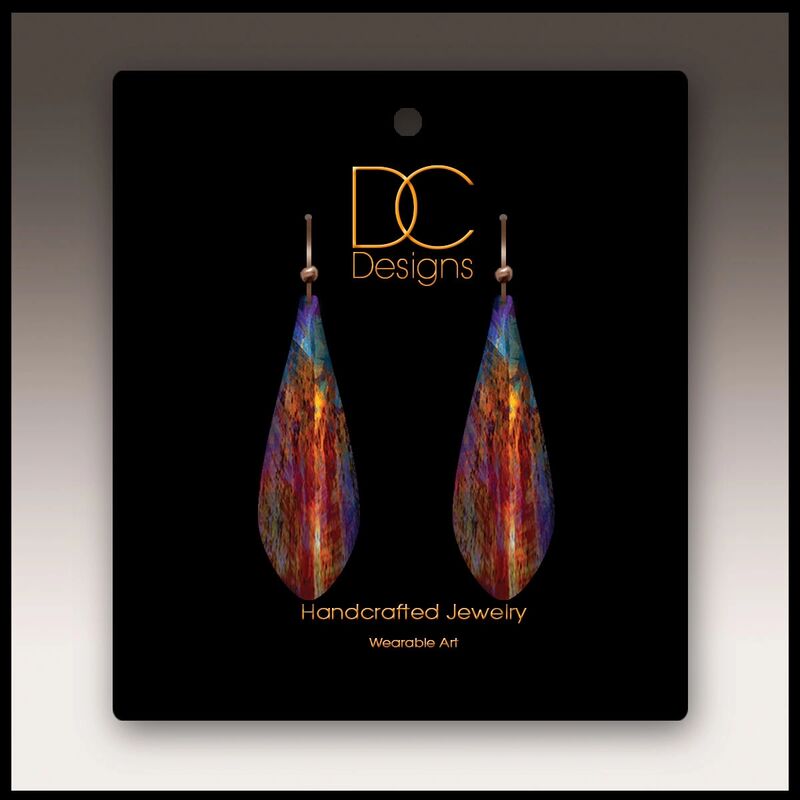 DC Designs - Canyon Rust Abstract Art Long Teardrop Earrings - product image 