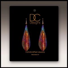 DC Designs - Canyon Rust Abstract Art Long Teardrop Earrings - product images 2 of 4