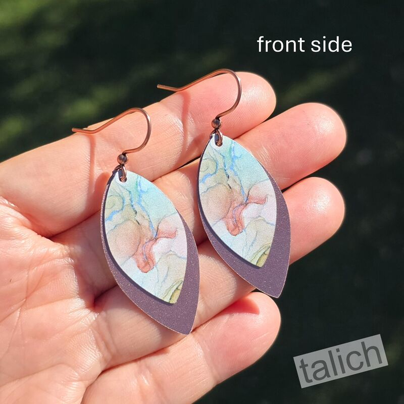 DC Designs - Seafoam Layered Shimmer Leaf Drop Earrings - product image 
