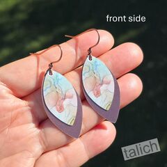 DC Designs - Seafoam Layered Shimmer Leaf Drop Earrings - product images 2 of 4