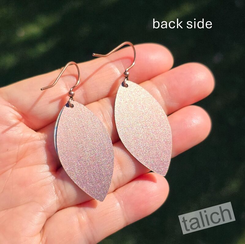 DC Designs - Seafoam Layered Shimmer Leaf Drop Earrings - product image 