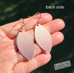 DC Designs - Seafoam Layered Shimmer Leaf Drop Earrings - product images 3 of 4