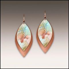 DC Designs - Seafoam Layered Shimmer Leaf Drop Earrings - product images 1 of 4