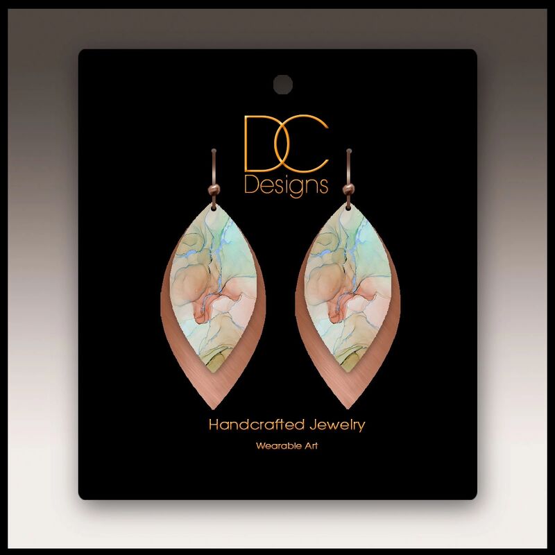 DC Designs - Seafoam Layered Shimmer Leaf Drop Earrings - product image 