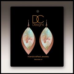 DC Designs - Seafoam Layered Shimmer Leaf Drop Earrings - product images 4 of 4